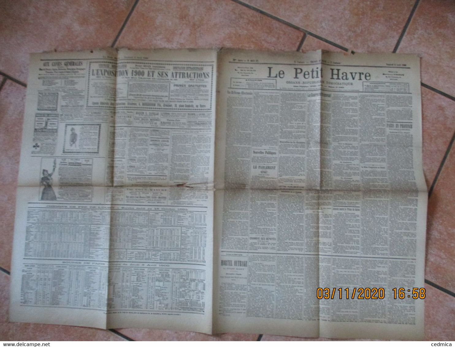 LE PETIT HAVRE DU 6 AVRIL 1900 LA GUERRE AU TRANSVAL,CHRONIQUE LOCALE MORT DU PILOTE CASTILLAN.......... - Havre Libre