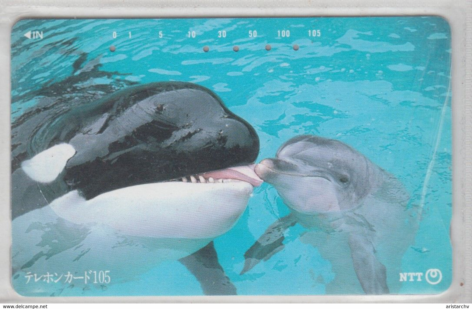 JAPAN KILLING WHALE AND DOLPHIN 2 CARDS - Dolphins