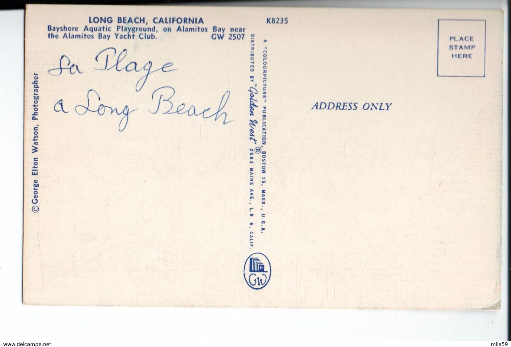 On The Beach At Alamitos Bay. Long Bach, California. A "colourpicture" Publication Boston. - Long Beach