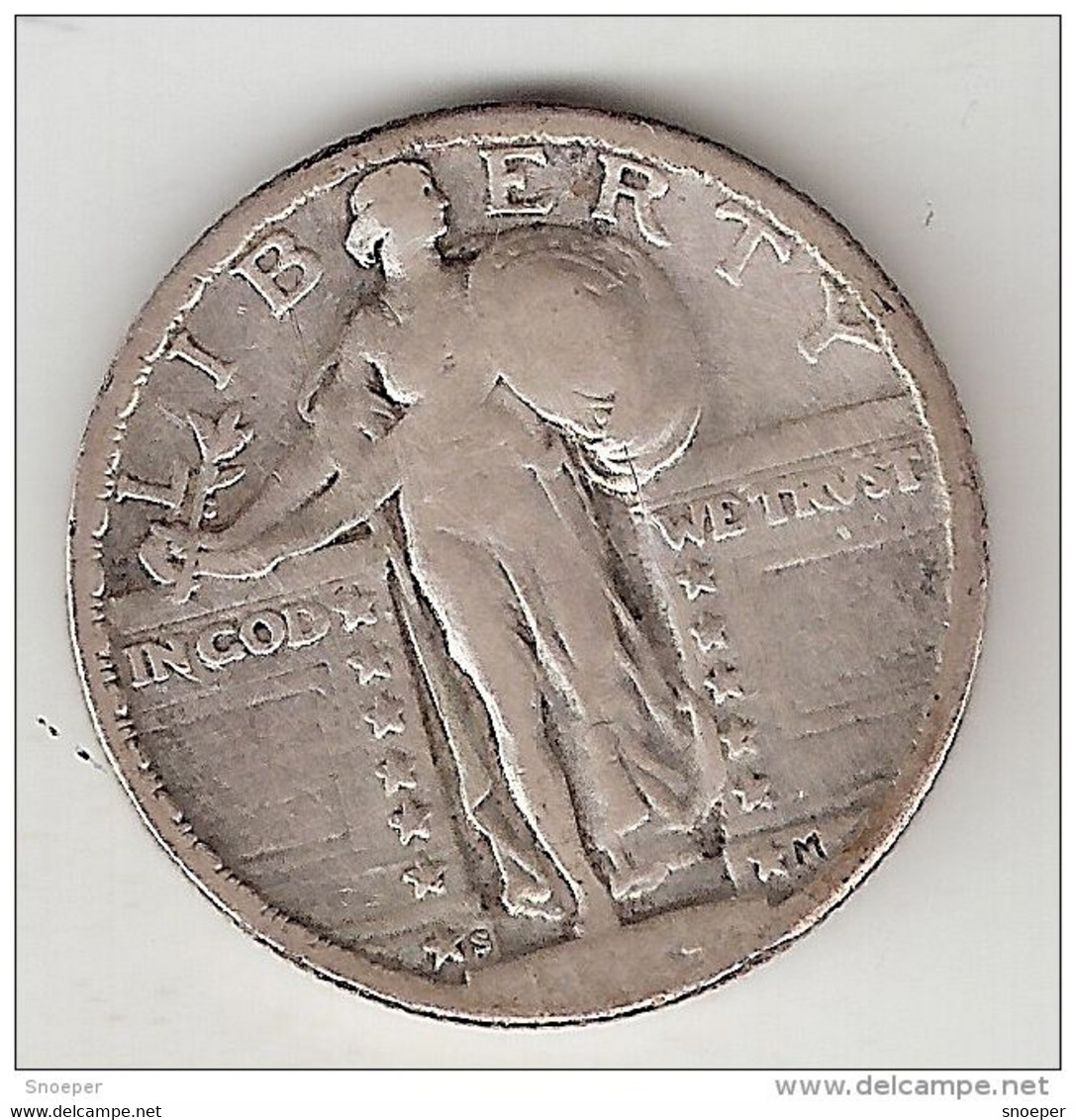 *usa  Quarter    1924 S   Km  145    Look!! Date Is Not Properly Be Viewed - 1916-1930: Standing Liberty (Liberté Debout)