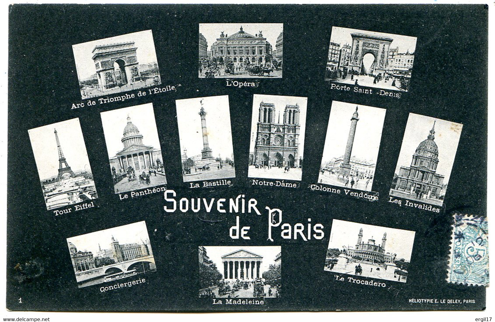 75000 PARIS - Souvenir - Multivues En Héliotypie - Postée En 1906 - Sonstige & Ohne Zuordnung