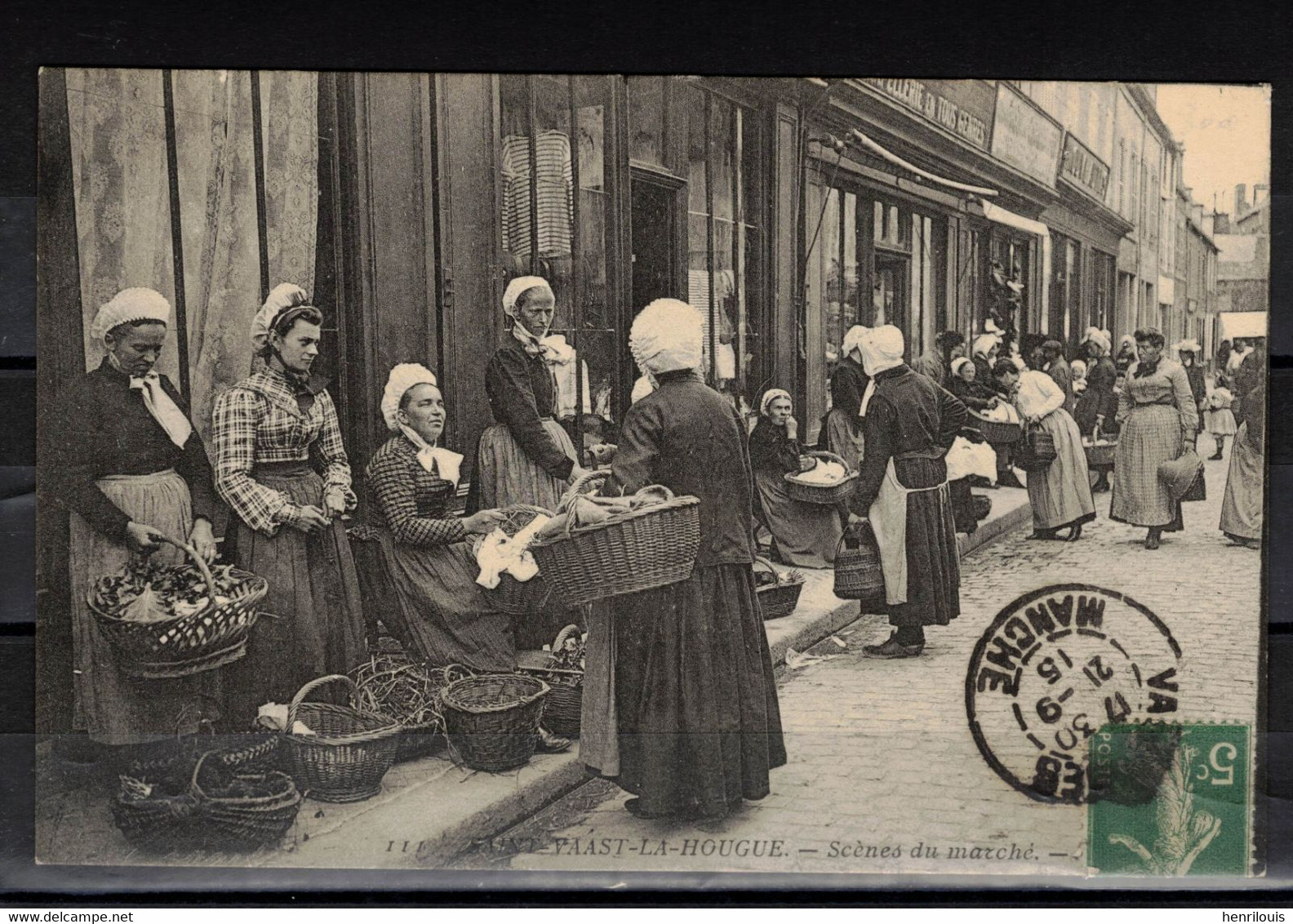 CPA 50 - SAINT VAAST LA HOUGUE -( Ref  SV 48 ) Scènes De Marché - Saint Vaast La Hougue