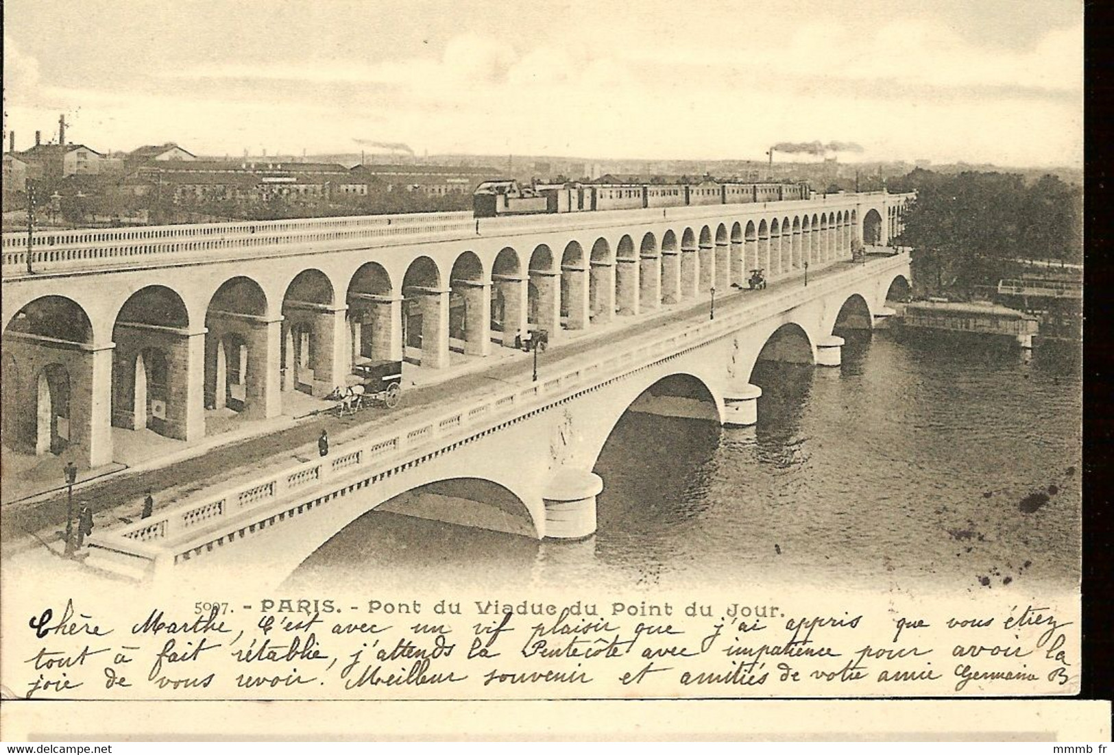 384 PARIS - PONT DU VIADUC DU POINT DU JOUR - AVEC TRAIN ET ATTELAGES - Structures