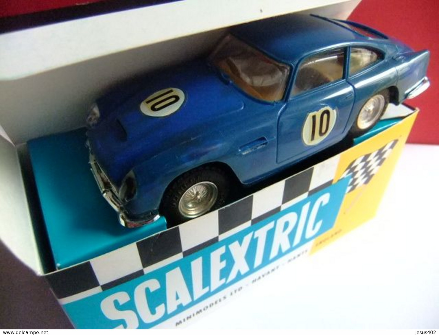 SCALEXTRIC triang ASTON MARTIN DB 4 GT MM / C 68 azul # 10 Made in England