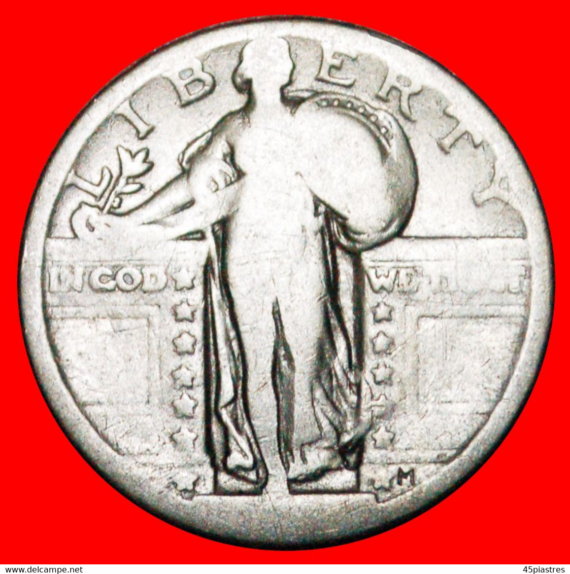 · SOLID SILVER (1917-1924): USA ★ 1/4 DOLLAR TYPE STANDING LIBERTY WITH EAGLE! LOW START★ NO RESERVE! - 1916-1930: Standing Liberty (Libertà In Piedi)