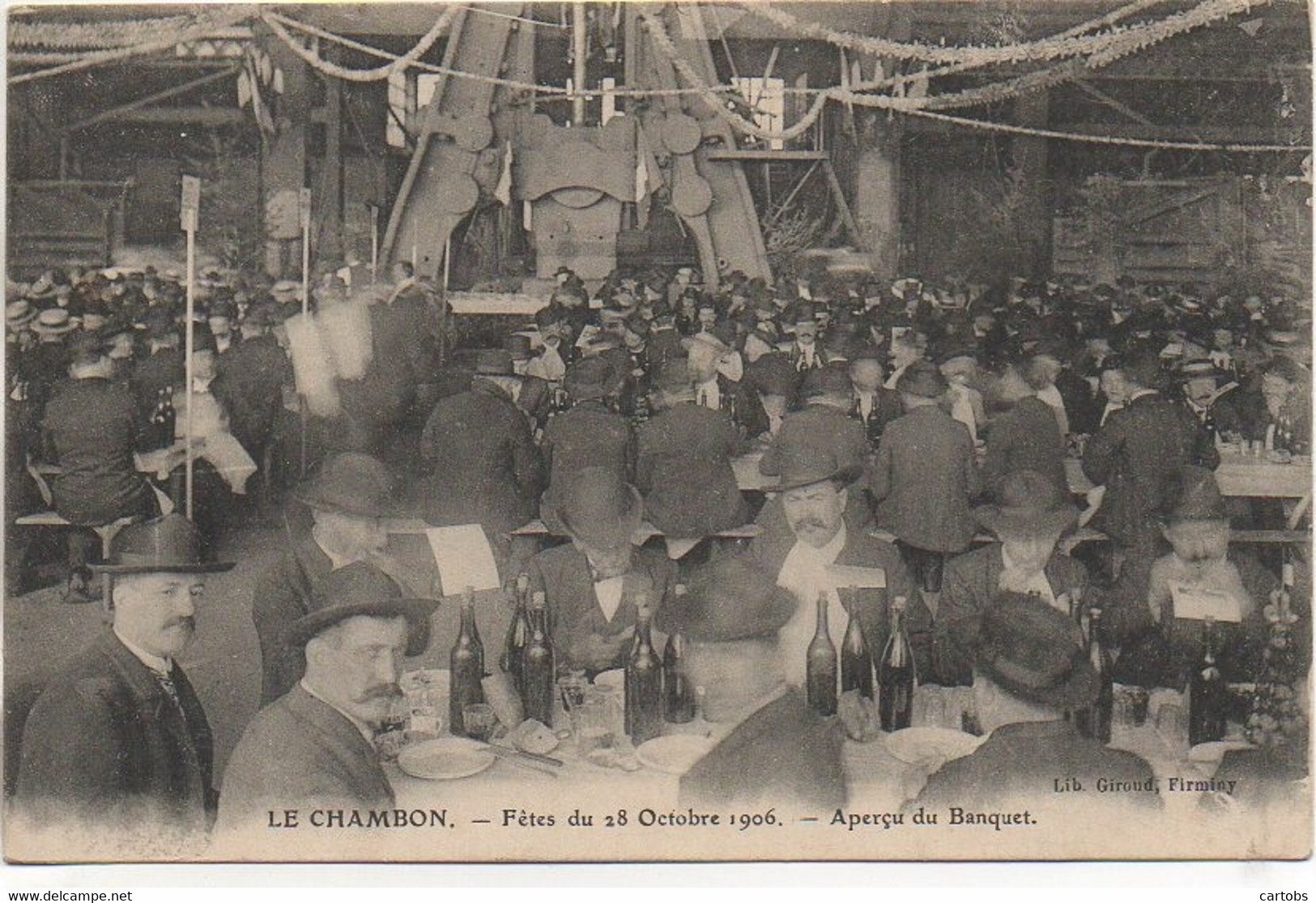 42 LE CHAMBON Fêtes Du 28 Octobre 1906 - Aperçu Du Banquet (TOP) - Le Chambon Feugerolles