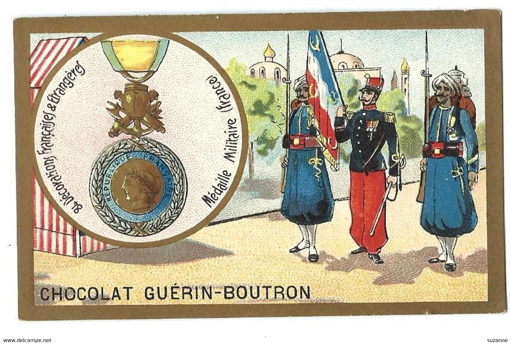 CHROMO ANCIEN  - Médaille Militaire - Pub Chocolat Guérin-Boutron - Other & Unclassified