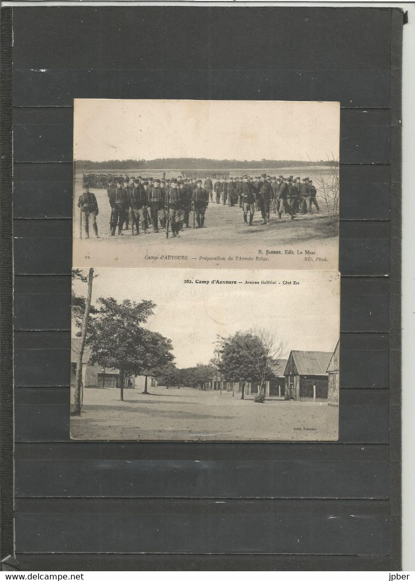 France - 2 CP De Camp D'AUVOURS - Avenue Galiéni - Soldats Belges à L'entrainement - Altri & Non Classificati