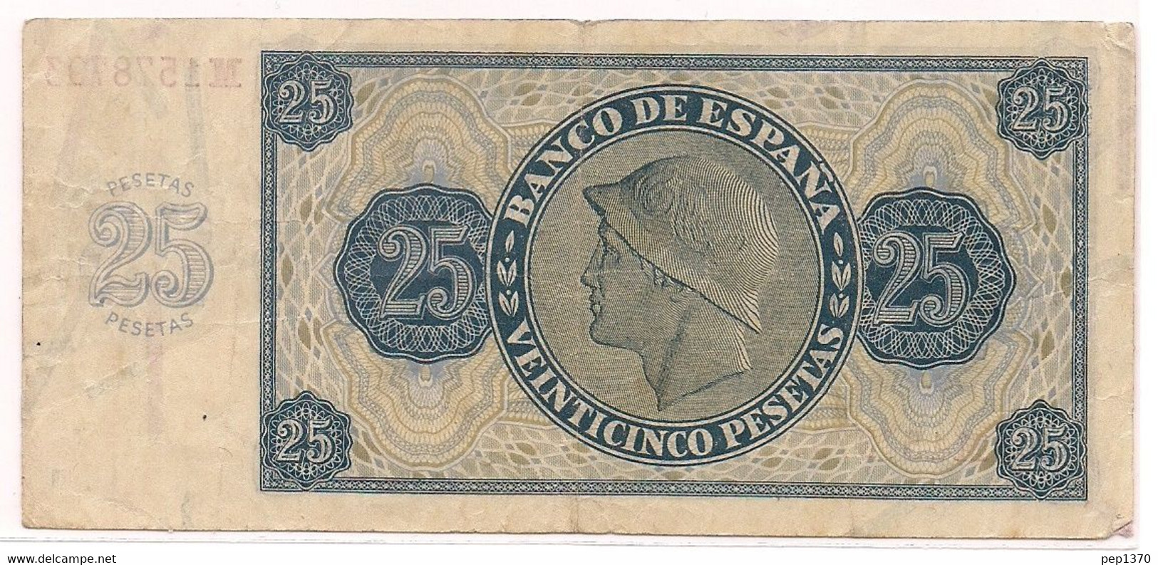 BILLETE DE 25 PESETAS DE 1936 - MUY BIEN CONSERVADO - 25 Pesetas