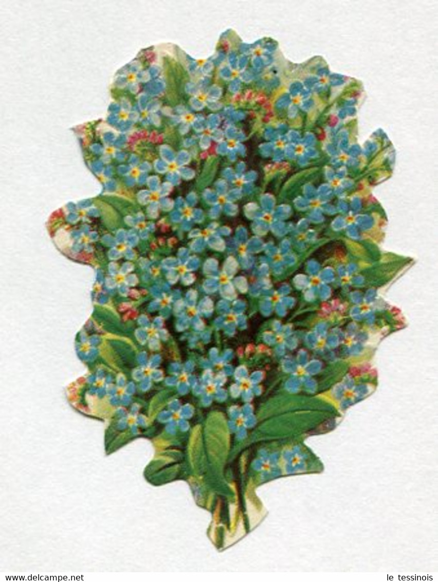 2 Jolis Découpis : Palettes De Fleurs Et Bouquet De Myosotis - Fleurs