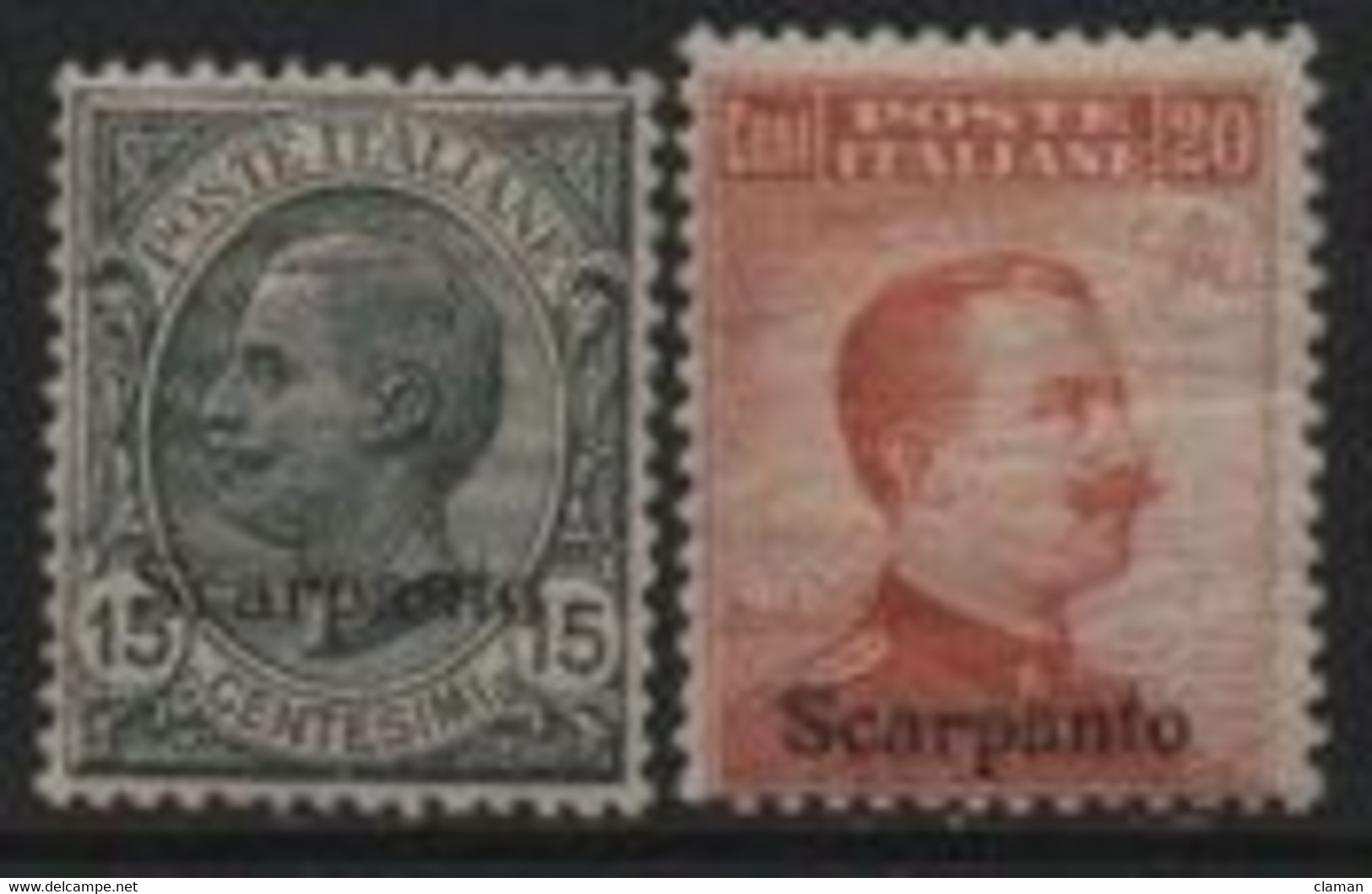 Egée-Aegean (SCARPANTO) 1919-22 Italian Stamps-Timbres Italie 1917 (Overprinted-Surchargés)  * - Egeo (Scarpanto)