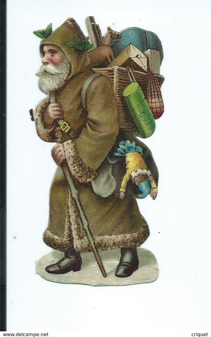 Ancienne Chromo-découpi, Père-Noël, Santa Klaus, N° 1 - Di Natale
