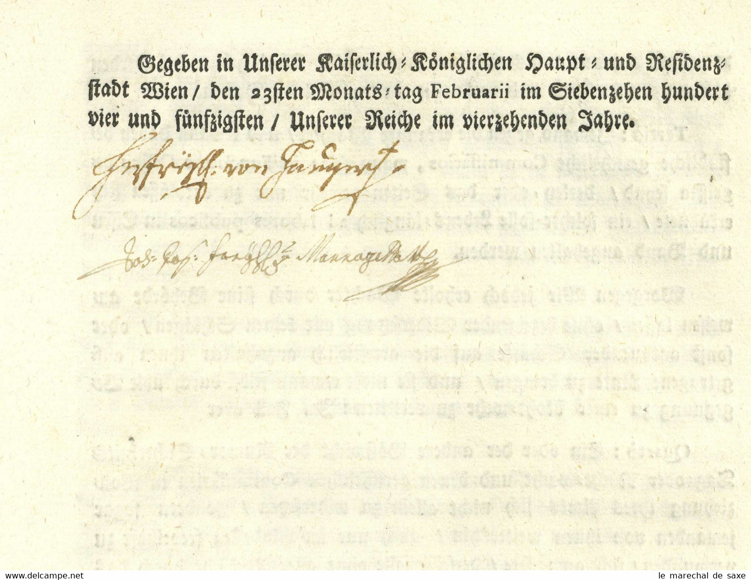 Maria Theresia 1754 Polizeipatent Wien Freiherr Von Haugwitz Mannagetta Sehr Interessant - Gesetze & Erlasse