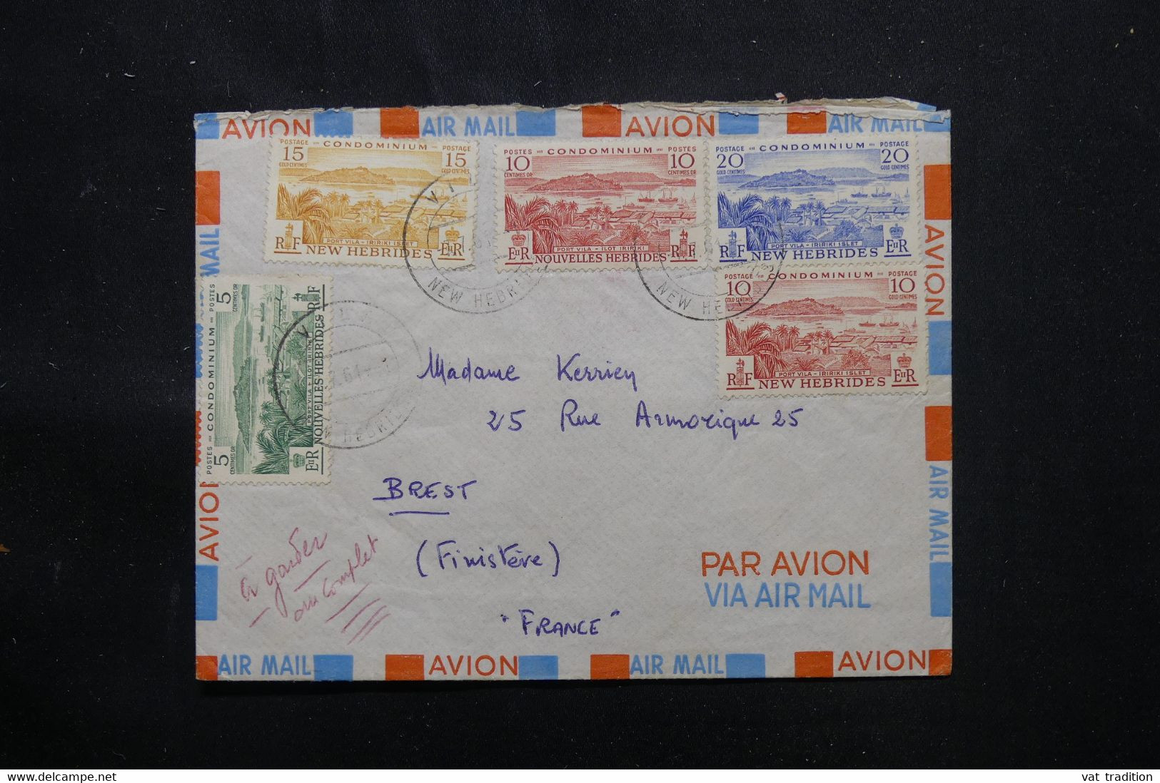 NOUVELLES HÉBRIDES  - Enveloppe De Vila Pour La France En 1961 - L 75423 - Lettres & Documents