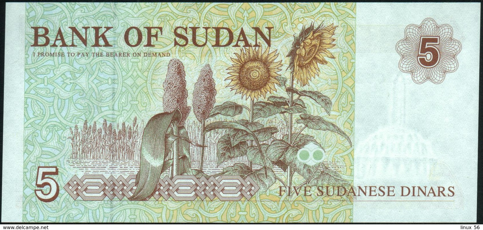 ♛ SUDAN - 5 Dinars 1993 UNC P.51 - Sudan