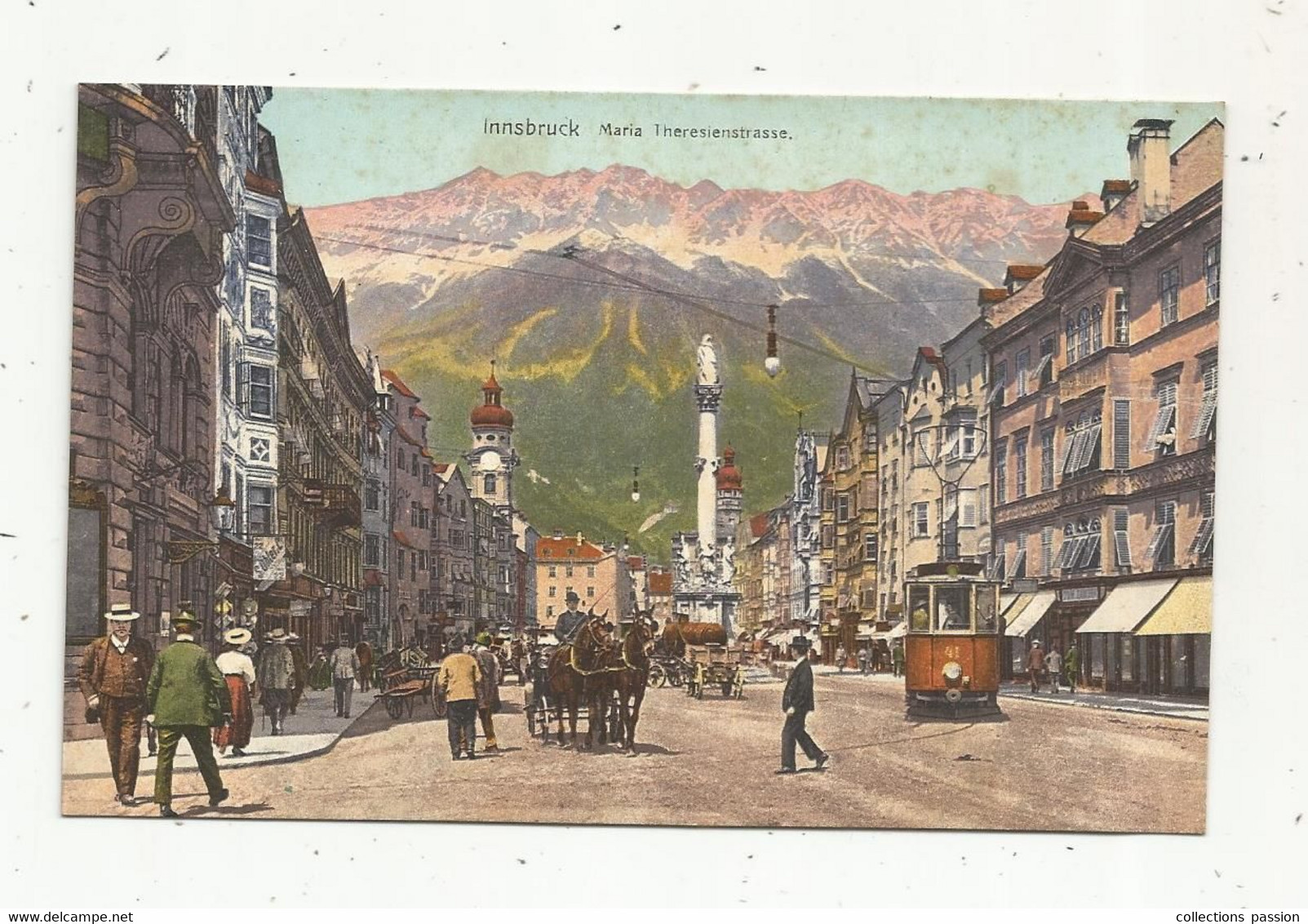 Cp , Autriche ,INNSBRUCK ,Maria Theresienstrasse ,  Vierge ,ed. Fritz Gratl - Innsbruck