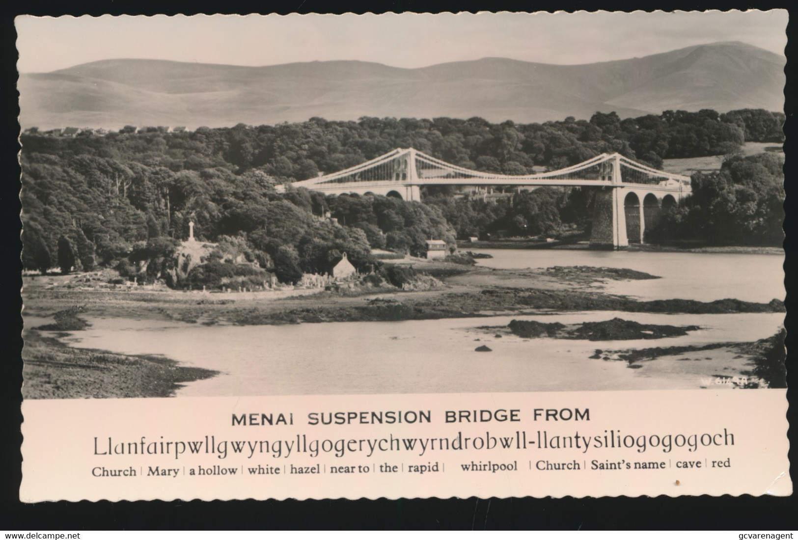 Postcard Of Suspension Bridge,Menai Strait,Anglesey,Wales - Anglesey