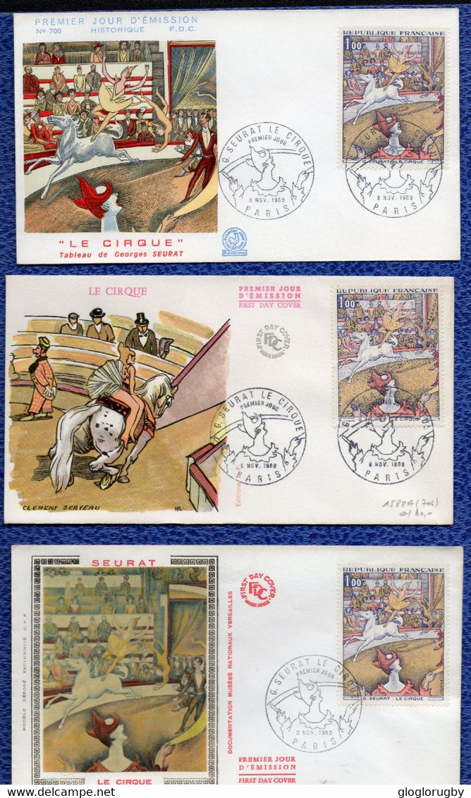 3 FDC  Georges SEURAT LE CIRQUE - Cirque