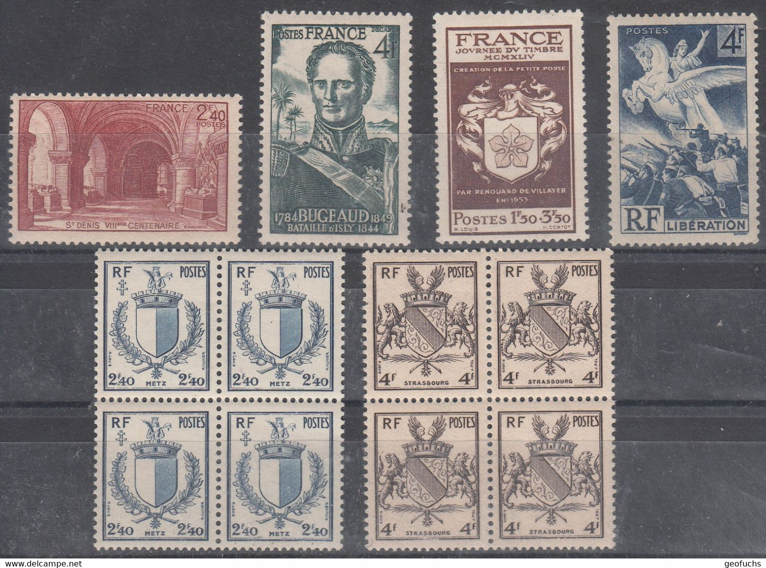 France (1944-45) Y/T N° 661/662 + 668/669 + 734/735 Neufs ** - Nuevos