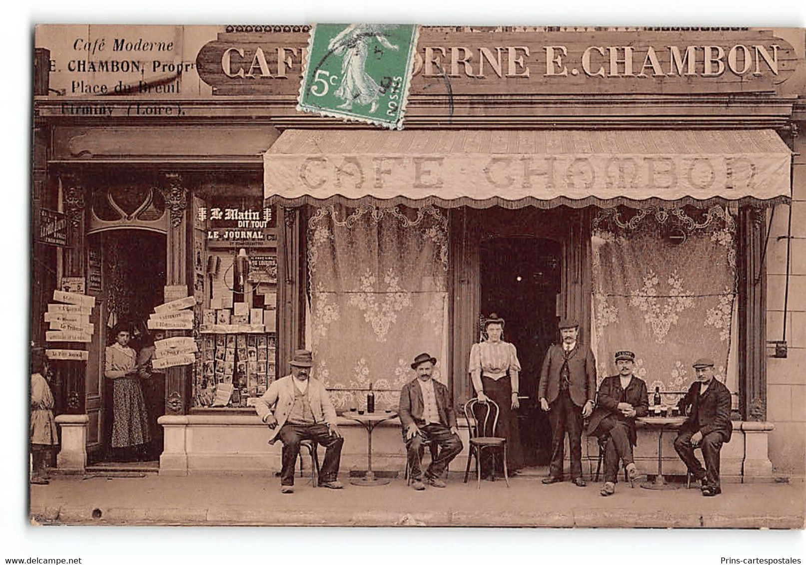 CPA 42 Café Moderne Chambon Propr Place Du Breuil Firminy - Firminy