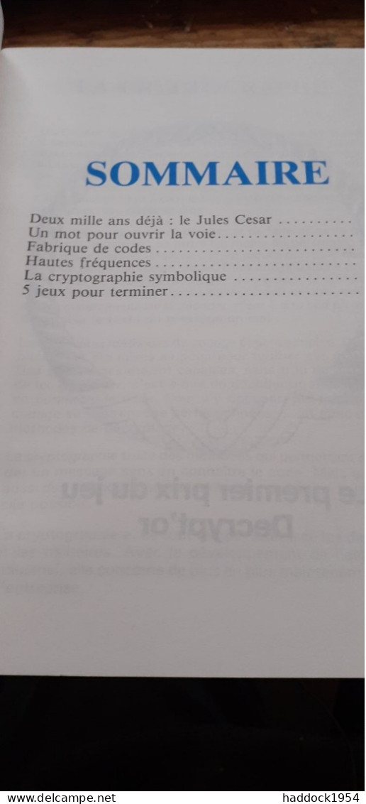 Decrypt'or JEAN-JACQUES BLOCH Hatier AFJ-sermap 1988 - Juegos De Sociedad