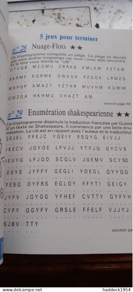 Decrypt'or JEAN-JACQUES BLOCH Hatier AFJ-sermap 1988 - Palour Games