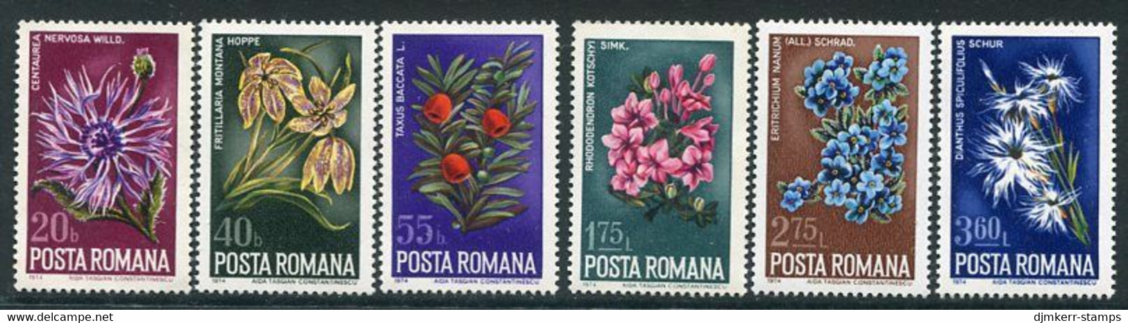 ROMANIA 1974 Protected  Plants MNH / **..  Michel  3224-29 - Unused Stamps