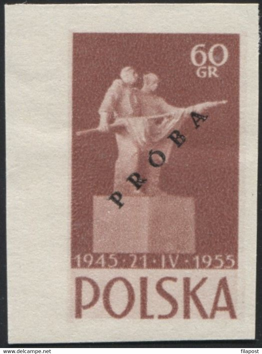 Poland 1955 10th Anniversary Of Polish Soviet Agreement Communism Original Proof Guarantee PZF Expert Wysocki MNH** P30 - Probe- Und Nachdrucke