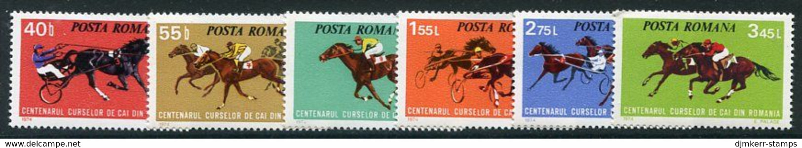 ROMANIA 1974 Horse Racing MNH / **..  Michel 3182-87 - Neufs