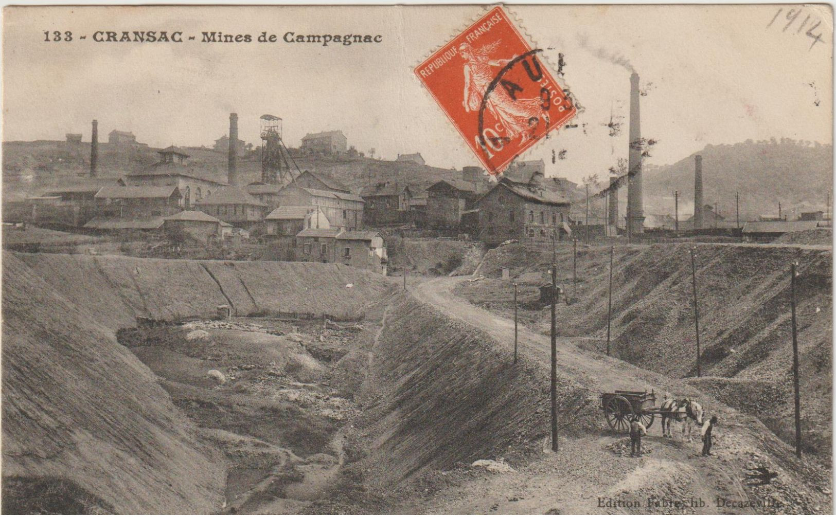 CPA  12  CRANSAC  MINES DE CAMPAGNAC - Andere & Zonder Classificatie