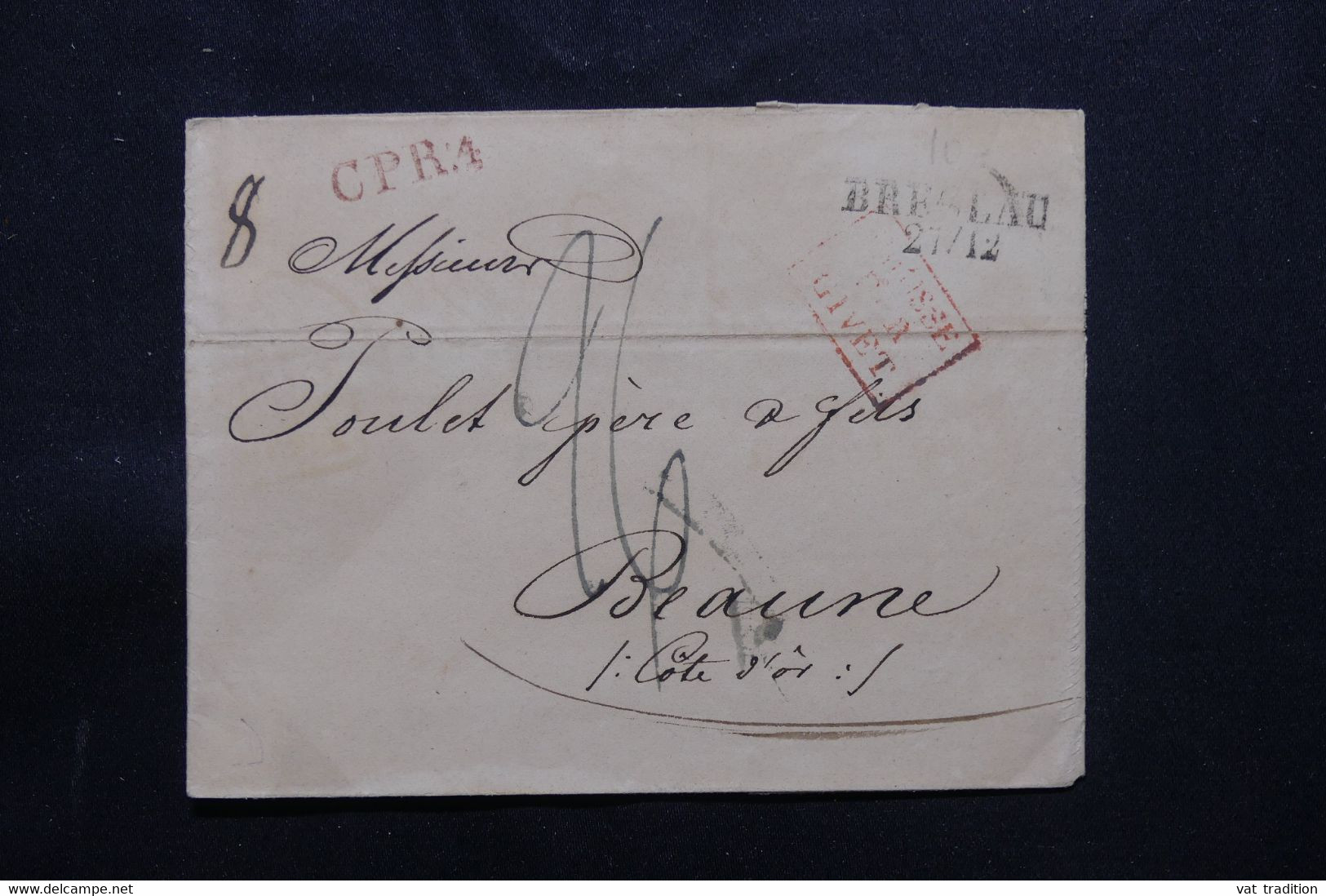 POLOGNE / ALLEMAGNE - Marque Postale De Breslau ( Wrocław ) Sur Lettre Pour La France - L 75561 - ...-1860 Vorphilatelie