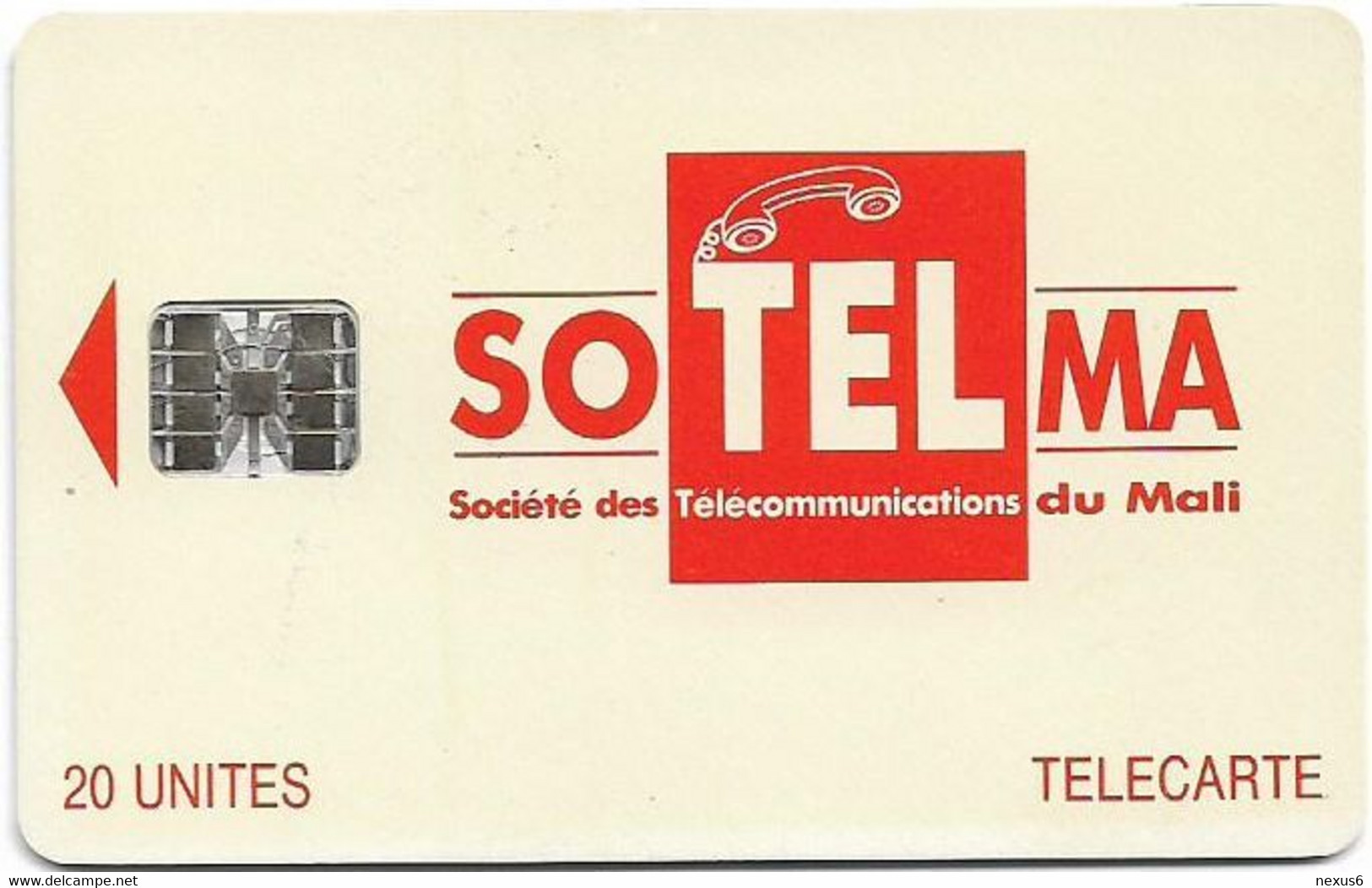 Mali - SoTelMa - Orange Logo, Cn. C46145511, SC7 Iso, 03.1995, 20U, Used - Malí