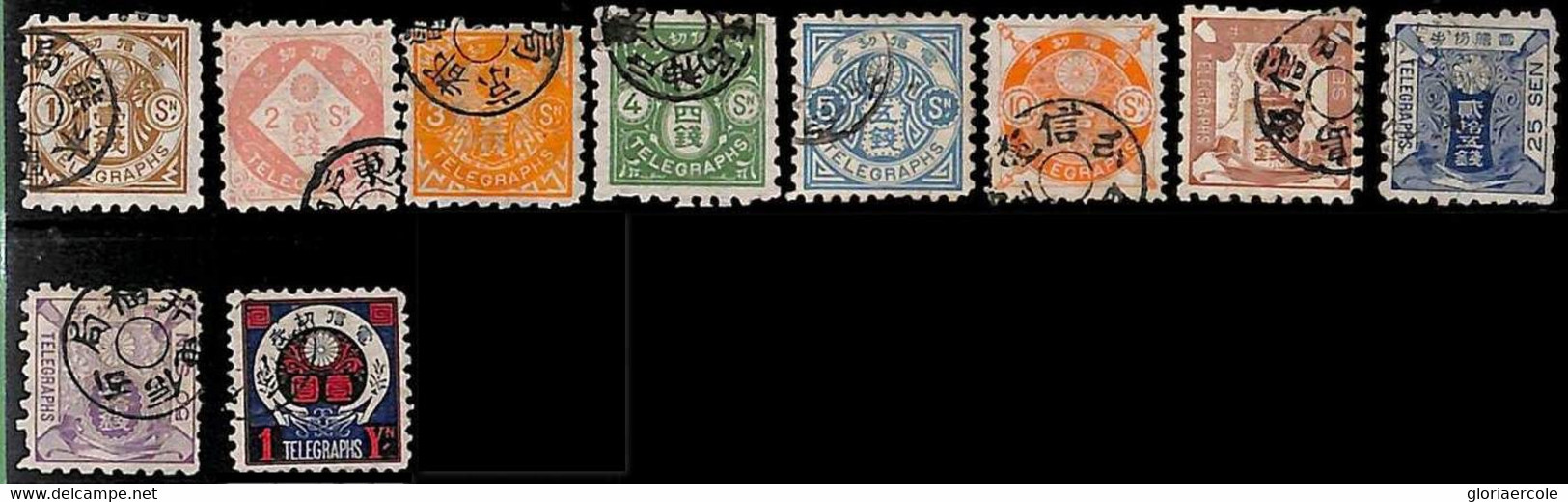 94915a - JAPAN  - STAMPS  - Yvert # 1 / 10 TELEGRAPH - Very Fine USED - Telegraphenmarken