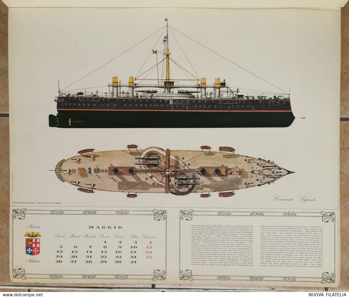 CALENDARIO MARINA MILITARE 1975