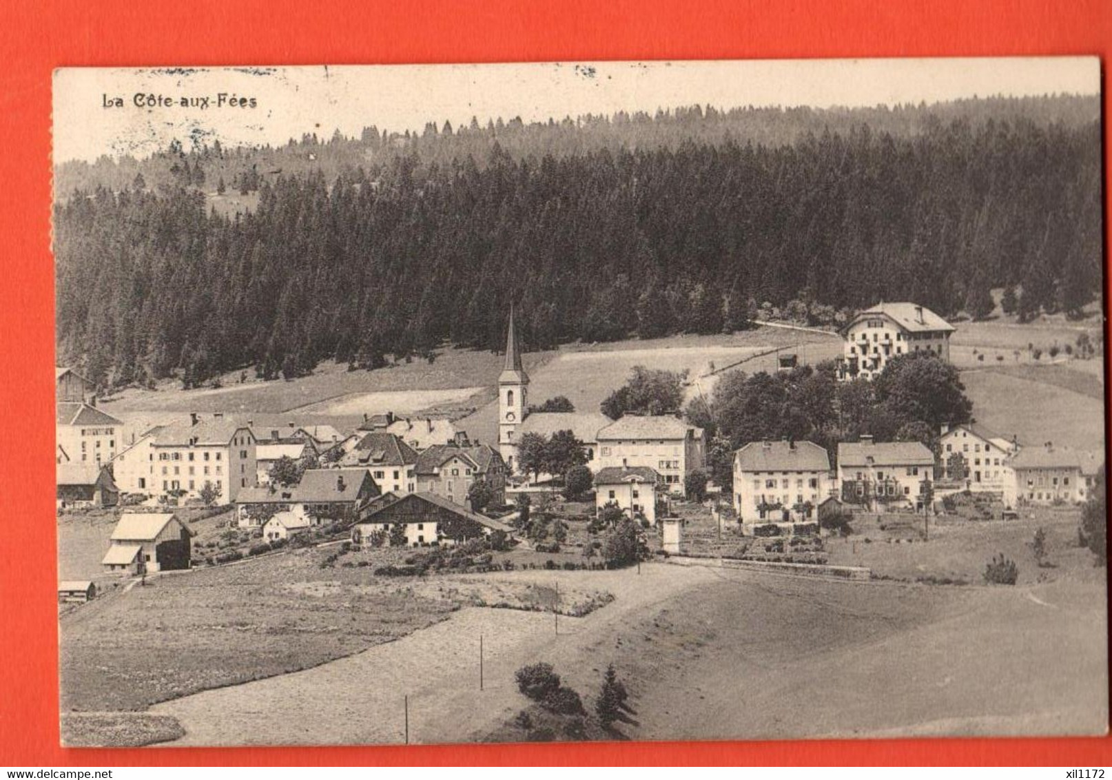 ZBR-40 RARE La Côte-aux-Fées  Val-de-Travers Cachet 1914, Deriaz 2592. - Travers