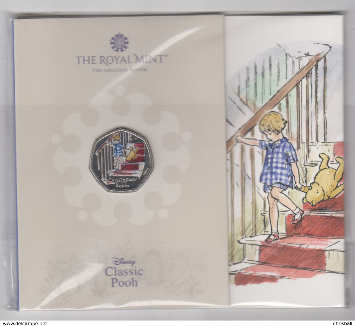 UK 50p Winnie The Pooh, Christopher Robin - Brilliant Uncirculated Coloured Coin BU In Royal Mint Pres/Pack - 50 Pence