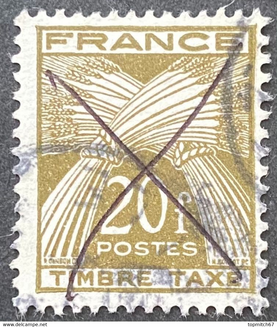 FRAYX087U1 - Timbres Taxe Type Gerbes 20 F Used Stamp 1946-55 - France YT YX 087 - Marche Da Bollo