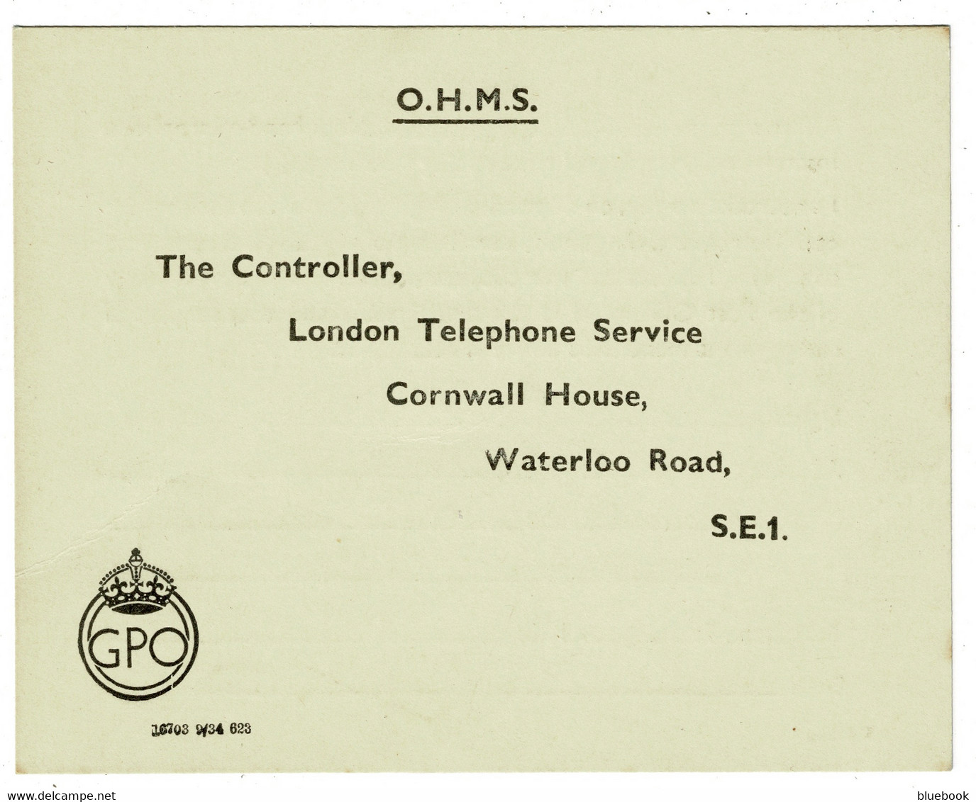 Ref 1420 -  O.H.M.S. Order Card For GPO Hand Microphone - Radio & Telephone Theme - Matériel Et Accessoires