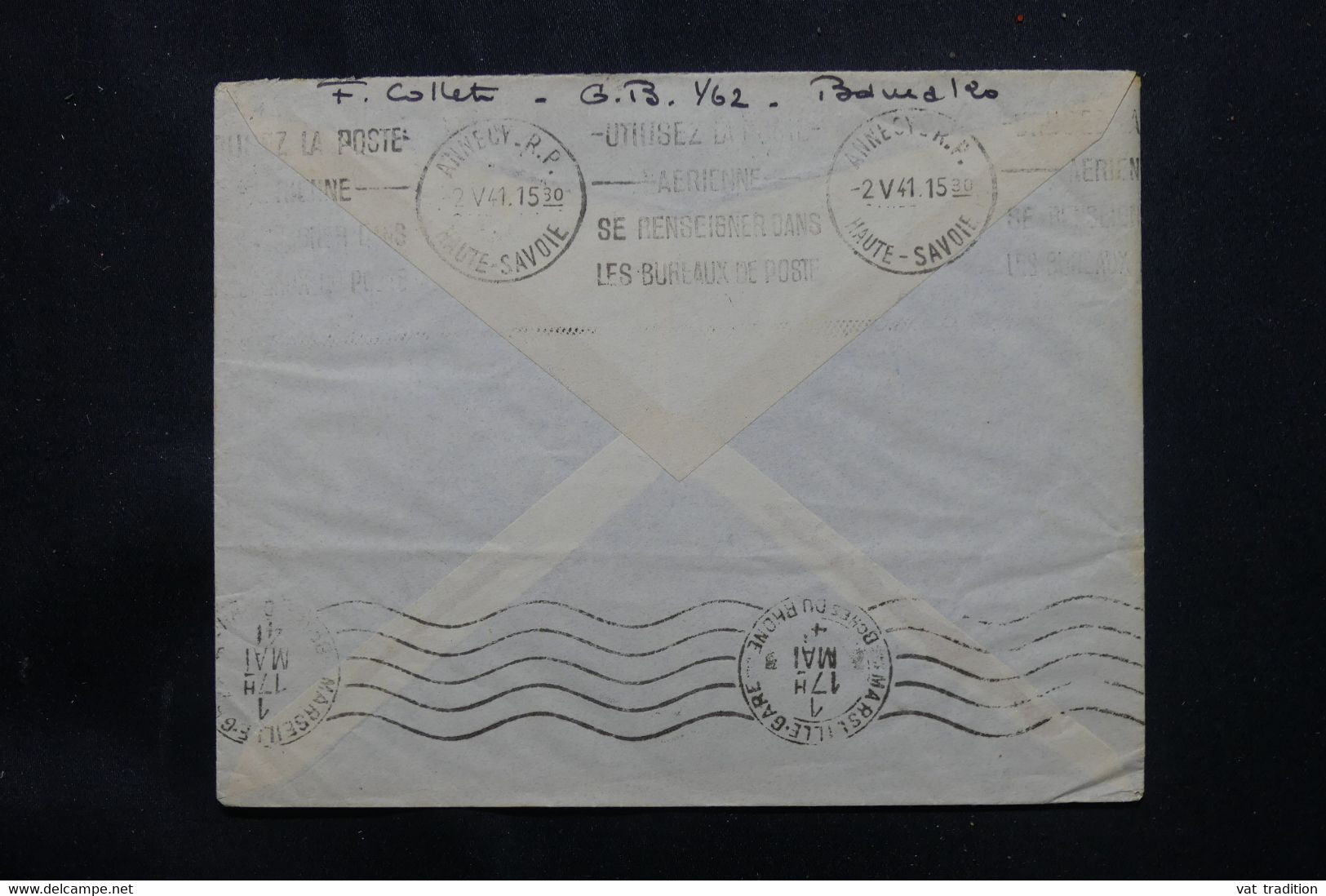 SOUDAN - Enveloppe De Bamako ( Base Aérienne Auxiliaire ) Pour La France En 1941  - L 75584 - Cartas & Documentos