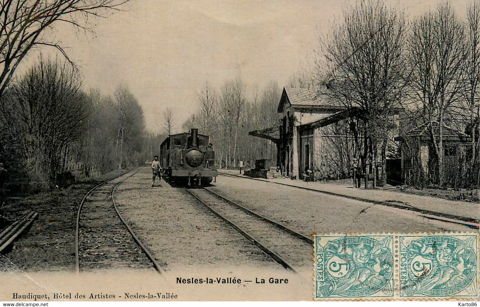 Nesles La Vallée * 1906 * La Gare * Train Locomotive Machine * Ligne Chemin De Fer Val D'oise - Nesles-la-Vallée