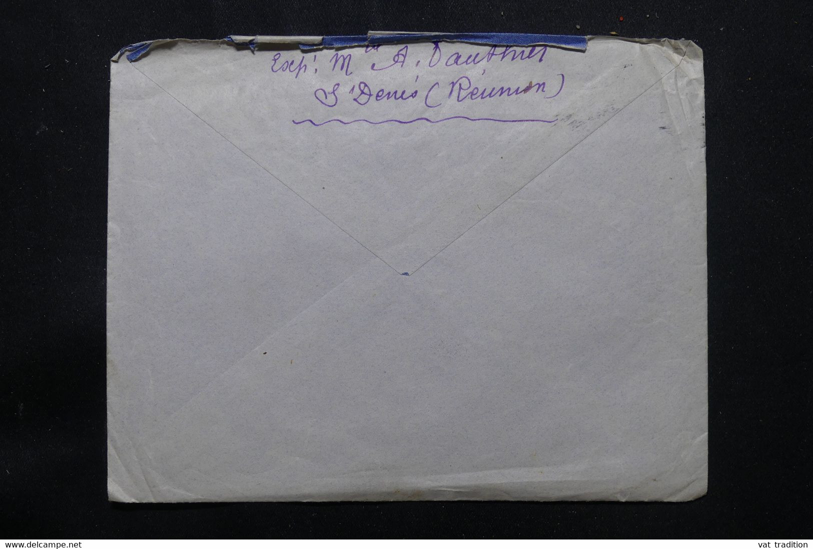 RÉUNION - Enveloppe De St Denis Pour La France En 1945 Avec Cachet De Contrôle Postal - L 75603 - Lettres & Documents