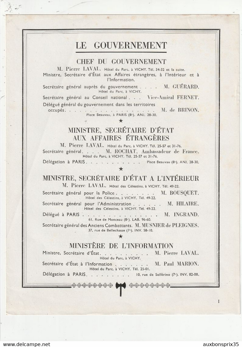 ANNUAIRES DES TEMPS  NOUVEAUX - BRETAGNE - LISTE DES PROFESSIONS PAR VILLE  ET DEPARTEMENTS - ED. FRANCE NOUVELLE - 1942 - Other & Unclassified