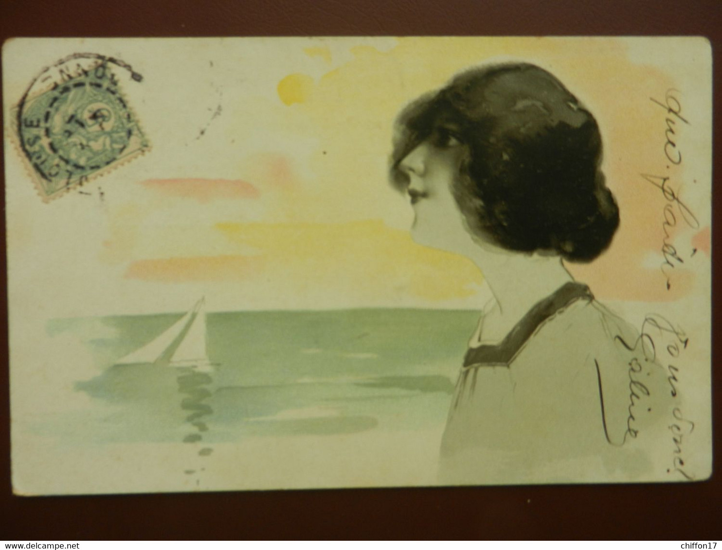 CPA  Art Nouveau  FEMME   Regardant La Mer   Lllustrateur Non Signé   1904 - Ohne Zuordnung