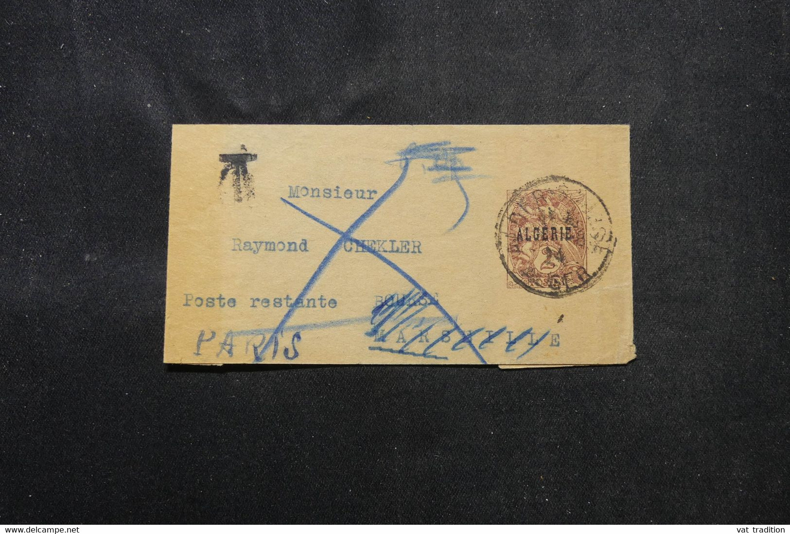 ALGÉRIE - Entier Postal ( Bande Journal ) Au Type Blanc Surchargé De Alger Pour Paris - L 75650 - Briefe U. Dokumente