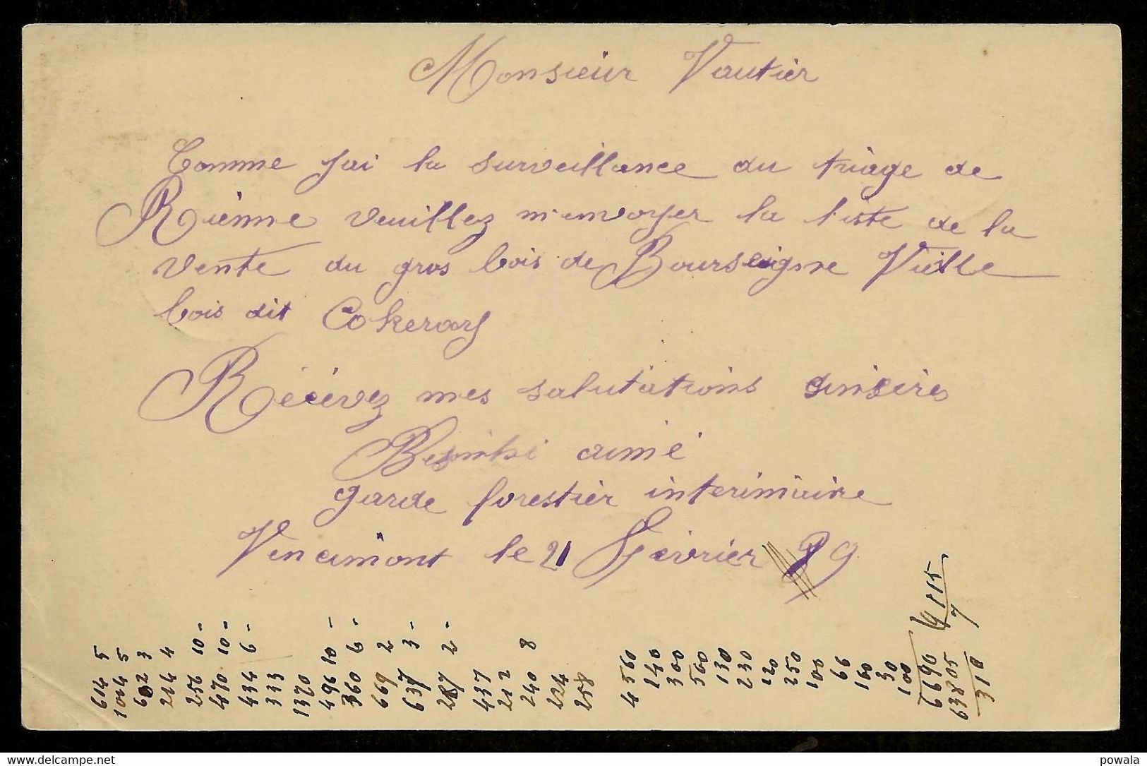 Sterstempel Relais Hautfays 22/2/1889 (COBA 30) Aankomst Op Entier Van Uit Vencimont = Gedinne + Postbusletter R - Bolli A Stelle