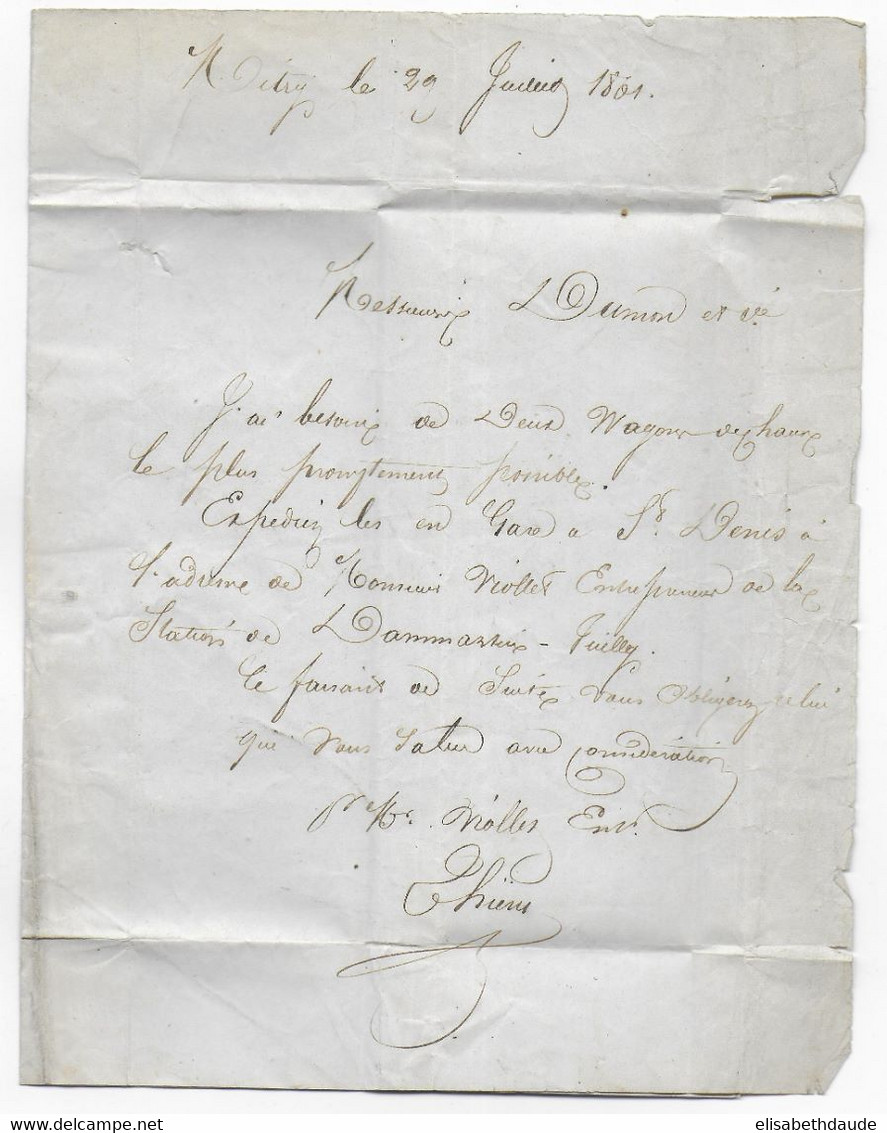 1861 - SEINE ET MARNE - LETTRE De MITRY Avec T15 De DAMMARTIN PC 1071 => TOURNAY (BELGIQUE) ENTREE SUP AU DOS - 1853-1860 Napoleon III