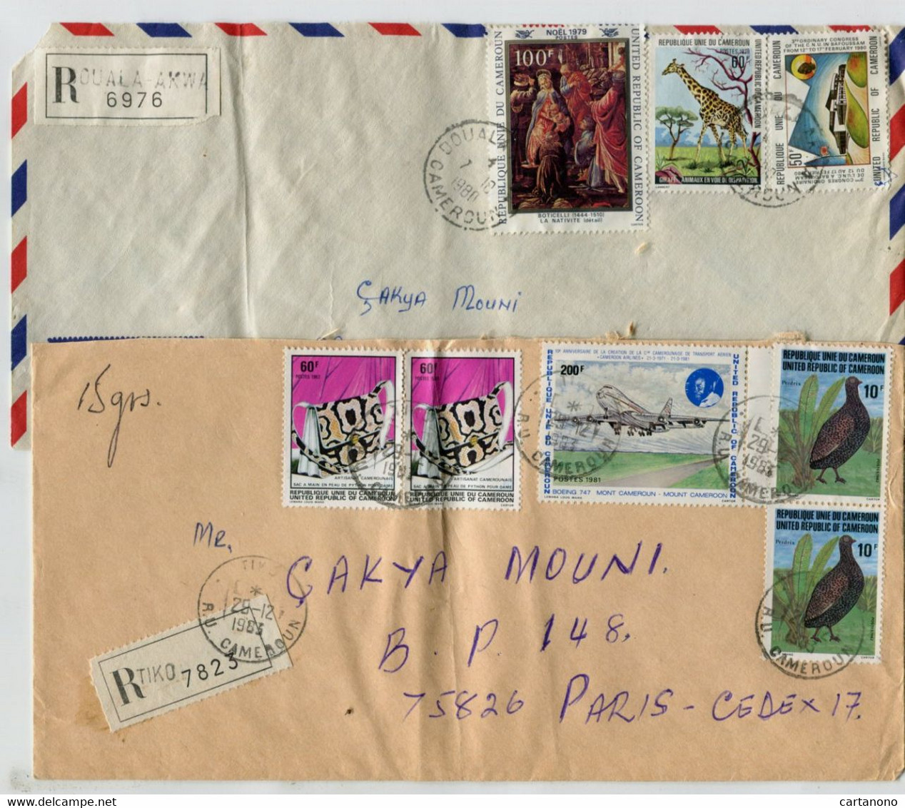 CAMEROUN - 4 Lettres Avec Affranchissement Dont 3 Lettres Recommandées - Cameroun (1960-...)
