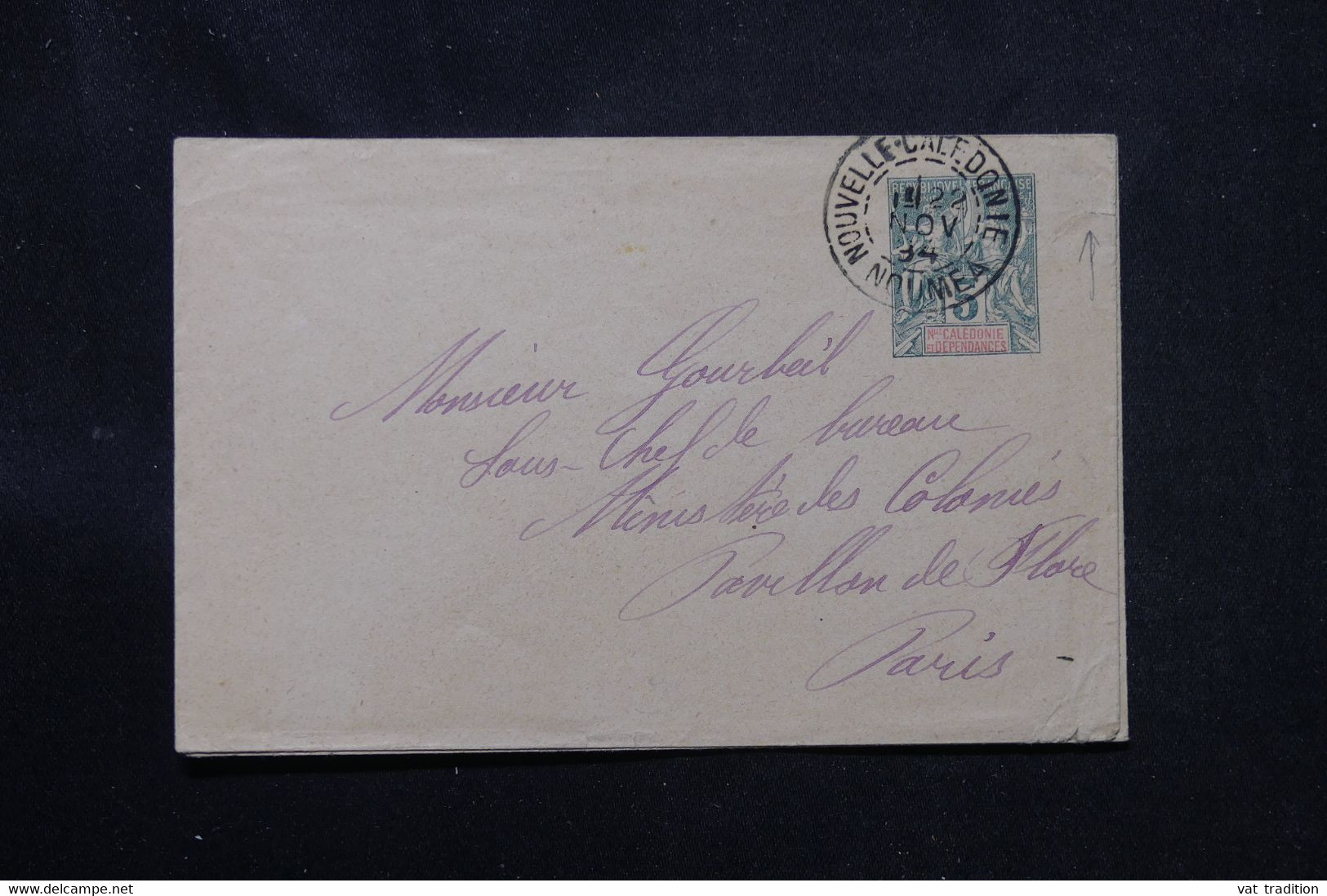 NOUVELLE CALÉDONIE - Entier Postal Type Groupe De Nouméa Pour Paris En 1894 - L 75666 - Postwaardestukken