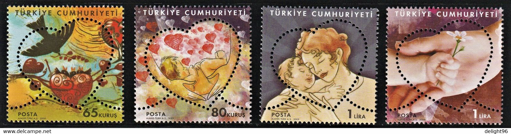 2009 Turkey Mother's Day Set (Heart Shaped, ** / MNH / UMM) - Muttertag