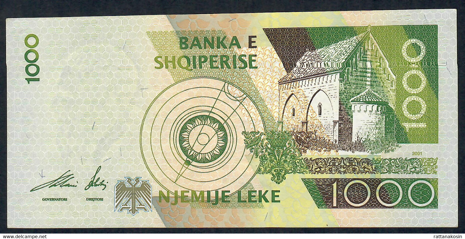 ALBANIA P69 1000 LEKE 2001 EV       VF+ - Albanië